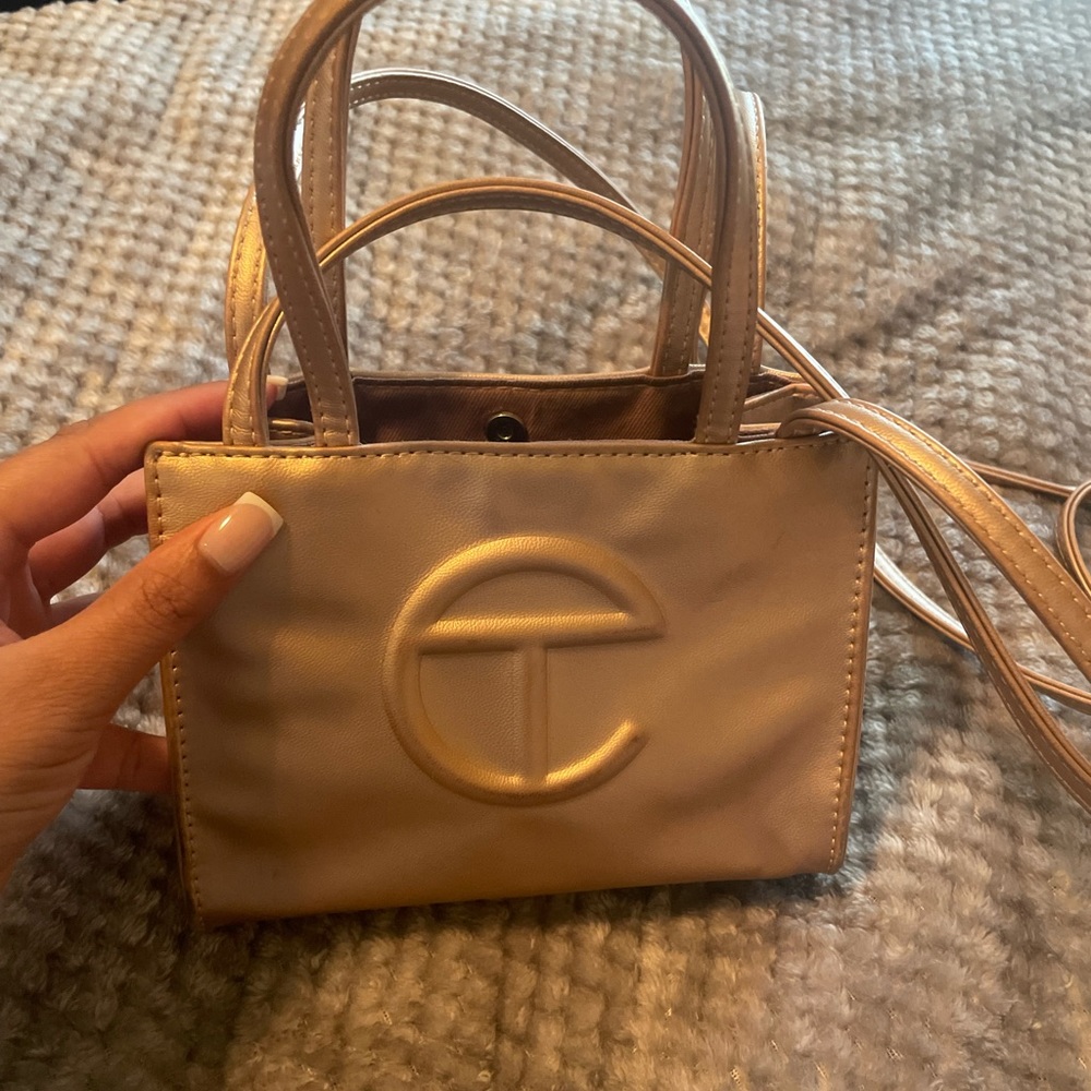 copper telfar bag size small